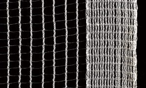 Monochrome white hail net close-up
