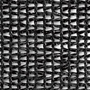 Black HDPE shade net woven mesh detail close-up