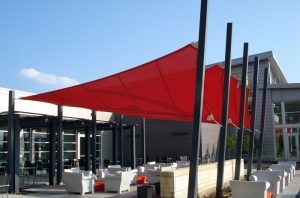 Red sun shade sail HDPE material